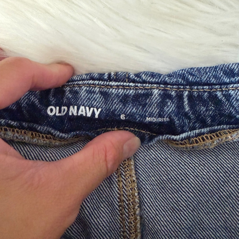 Old Navy - Denim Mini Skirt Front Zipper Medium Wash 100% Cotton Size 6 - Picture 5 of 8